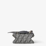 FENDI By The Way Soft Mini Dark blue denim-effect FF jacquard mini-bag - Image 3